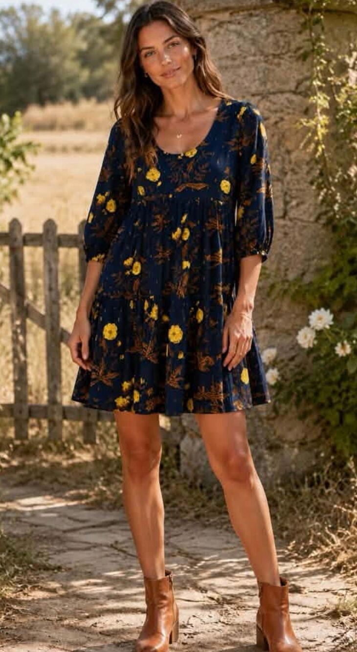 NWT Pink Chicken Michelle Dress in Navy Poppy, Small $268